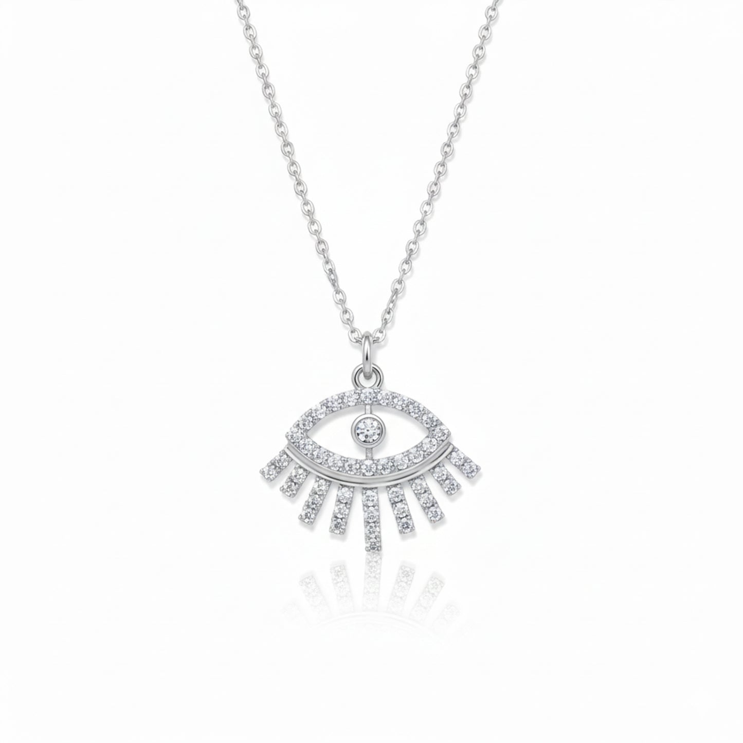 Minimal Silver Evil Eye Pendant - Gulban Signature