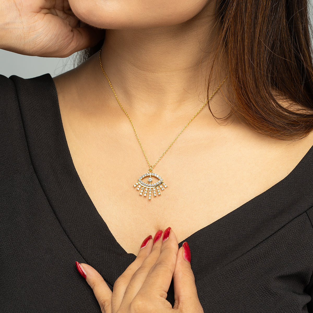 Minimal Gold Evil Eye Pendant - Gulban Signature