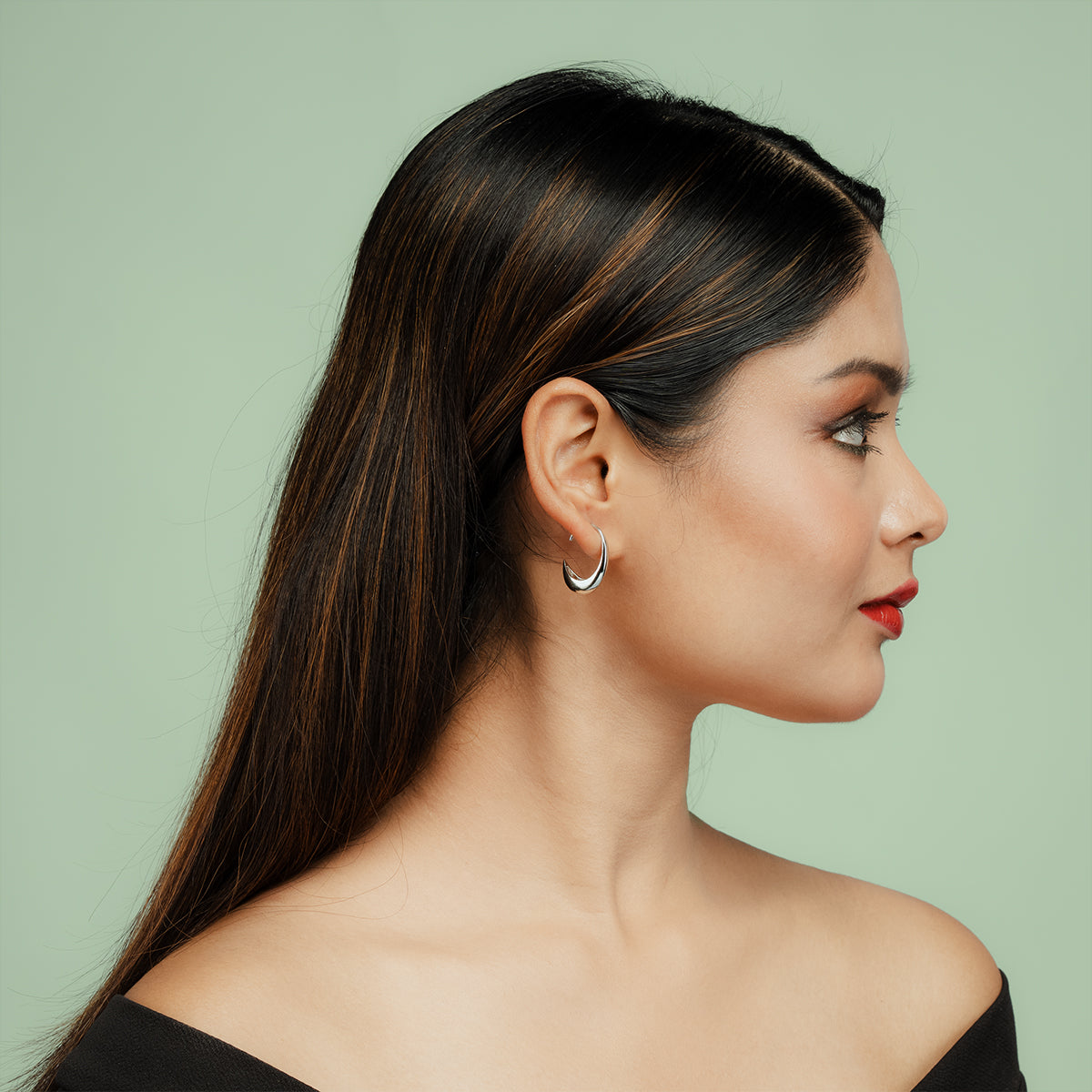 Attract Hoop Earring in Silver Finish