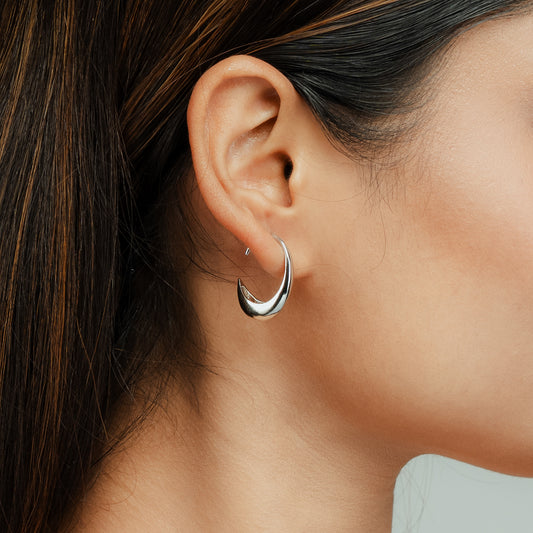 Attract Hoop Earring in Silver Finish