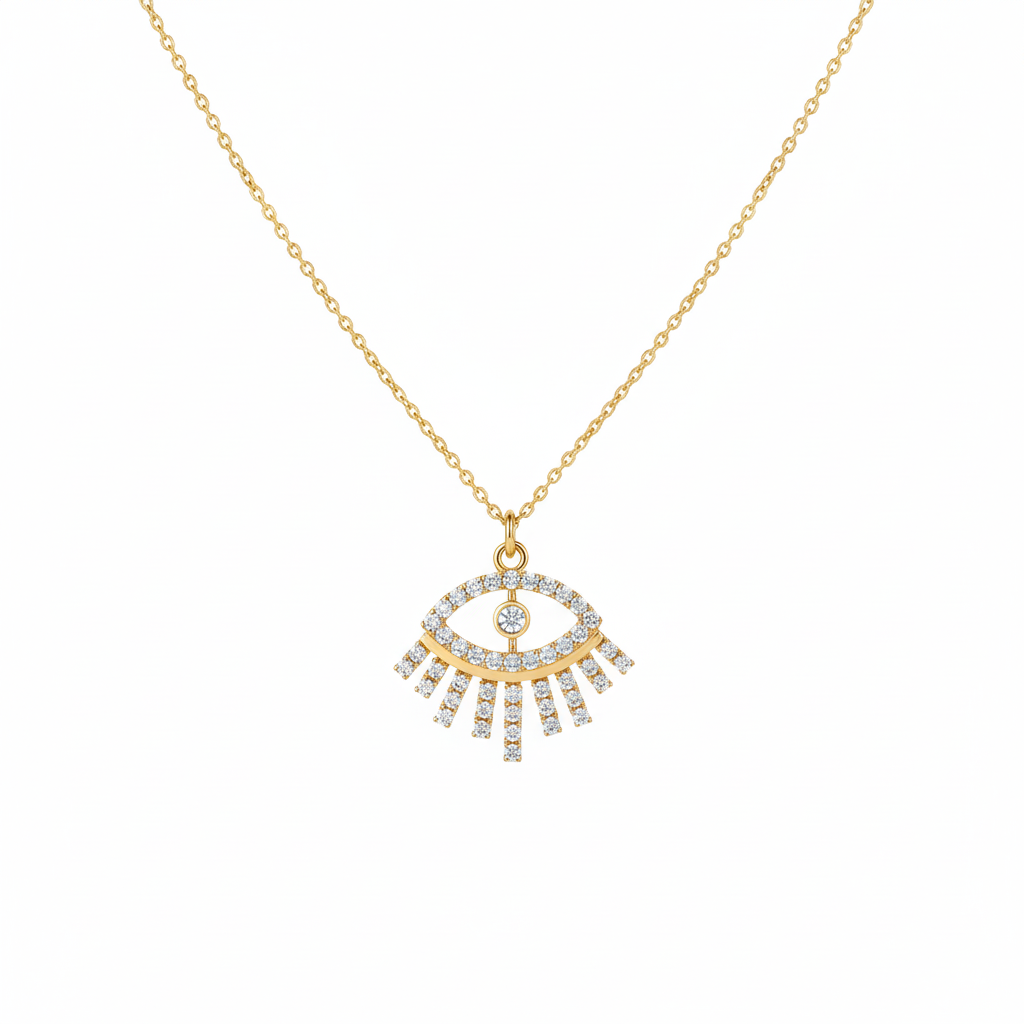 Minimal Gold Evil Eye Pendant - Gulban Signature