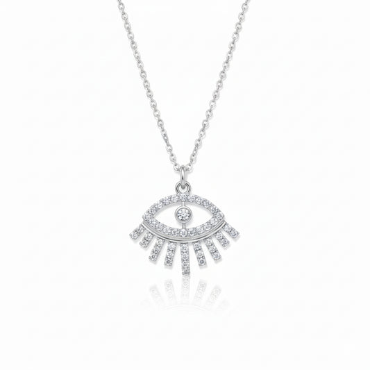 Minimal Silver Evil Eye Pendant - Gulban Signature