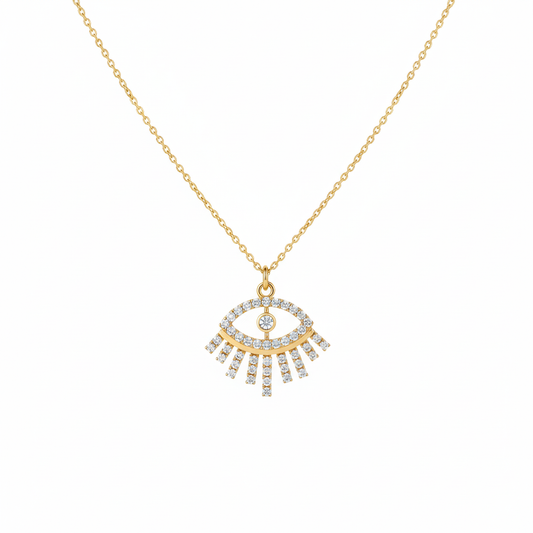 Minimal Gold Evil Eye Pendant - Gulban Signature